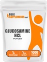 BulkSuplements.com Glucosamin HCI Powder - Glucosamine Suplemen, Dukungan Bersama - Gluten Bebas, 1g per Serving, 5kg (Paket 5) (11 pon)