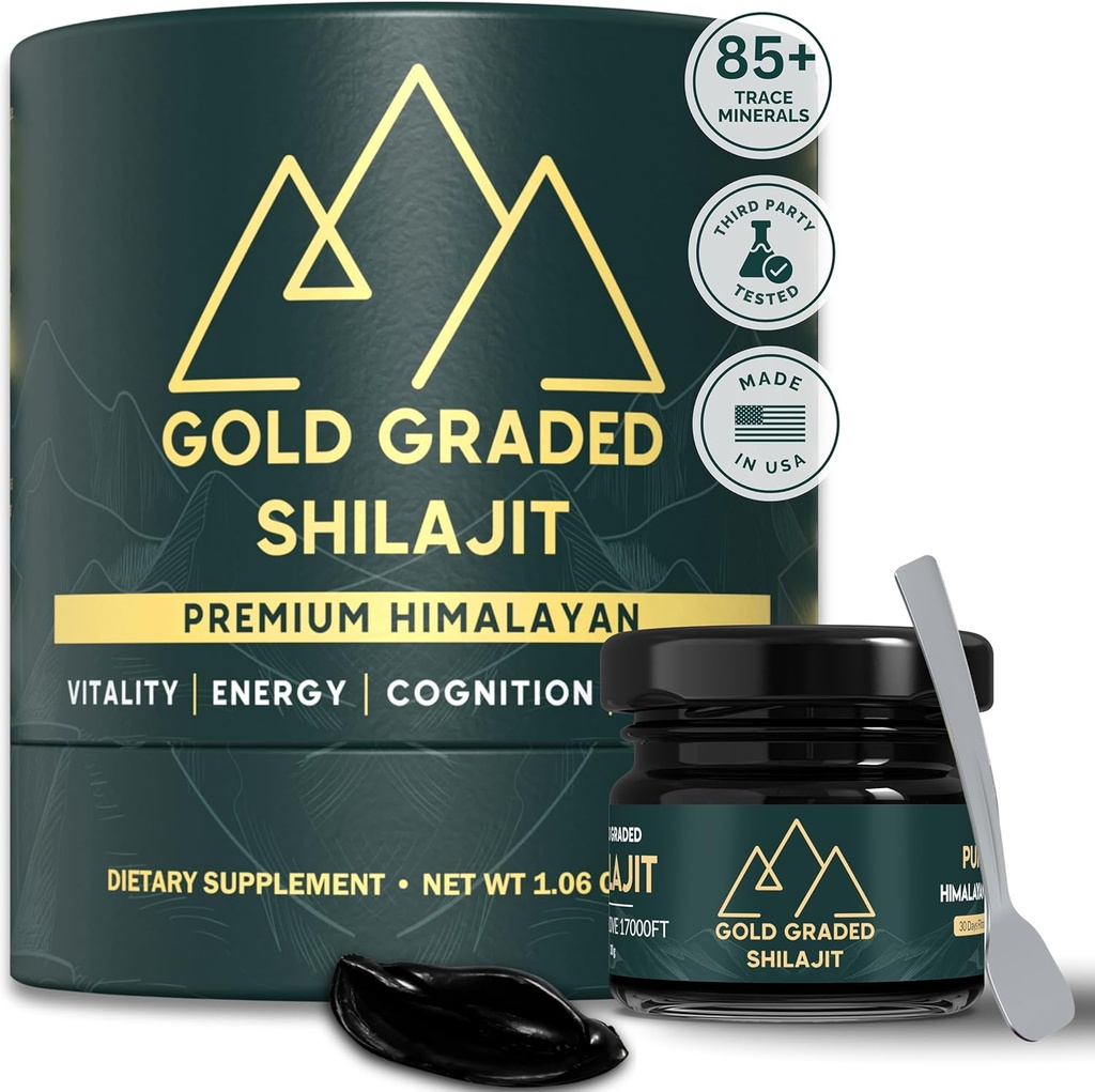 Shilajit Resin 124; 500mg Potency Tinggi, Shilajit Pure Hilayan Organik, 85 + Trace Minevic Acid 124; Shilajit for Energy & Imune Support 124; Golden Grade Shilajit, Shilajit for Men & Women