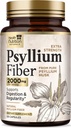 Psyllium Husk Capsules 1500 mg - Pil Persediaan Serat Alami, Pencerna Harian, Colon Health, & Regularitas Dukungan, Tanaman Berdasarkan Psyllium Husks Powder Caps, Vegan, Non- GMO 120 Veggie Capsules