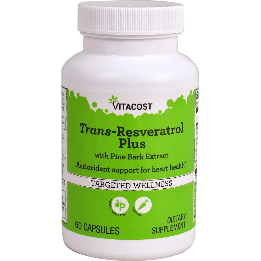 Vitacost Trans- Resveratrol Plus -- 60 Vegetarian Capsules