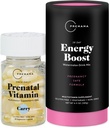 Premmama Prenatal Vitamin Energy Boost Drink Mix & Prenatal Dukungan Bundle, Omega 3, B Vitamin, DHA, Flolate, 28 Hamba