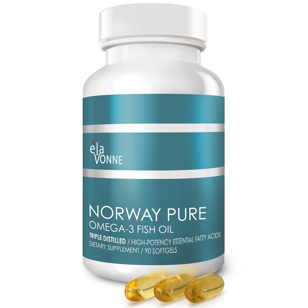 Norwegia Pure Omega-3 Ikan Oil Softgels 2.400mg (90ct) - 4X konsentrasi EPA & DHA, Triple Dilereng, Burpless, Wild Caught, Skin & Hair, Joints, Heart Health