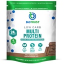 BioTrust Low Carin Protein Powder - Delicious Whey & Casein Blend from Grass- Fed Hormone Free Cows - Non GMO, Gluten Free (Chocolate)