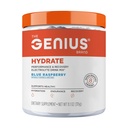 Genius Brand Genius Hydrate - Electrolite Suplemen Harian - Coconut Air - Sugar- Free - 8 Esculity Mintrients & Non- GMO - Blue Raspberry - 50 Servings