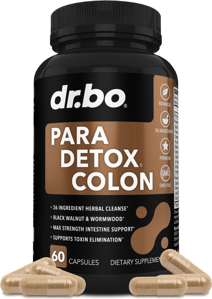 Colon Cleanse Polls Body Detox - Instinal Guard Cleanser for Stomach - Natural Weight Flush Cleaner Complex, Women Men, Herbal Wormwood Black Walnut Clove - Gut Loss Health Capsules