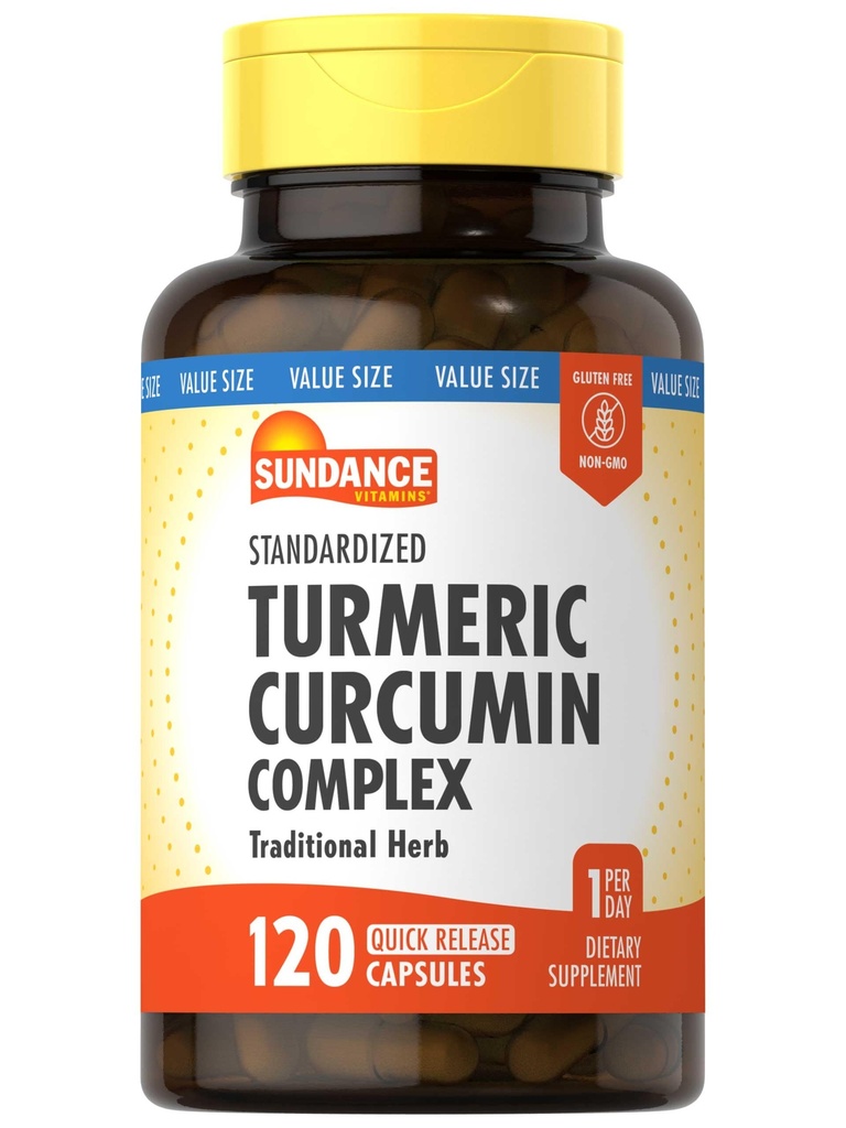 Sundance Turmeric Curcumin Complex 124; 120 Capsules 124; dengan Black Pepper Extract 124; Tradisional Herb 126; Non-GMO dan Gluten Free Suplemen