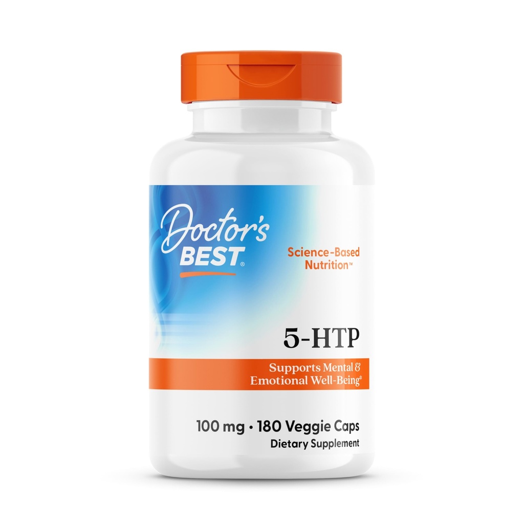 Doctors Best 5- HTP, Supports Mental & Emotional Wells, Non- GMO, Gluten Free, Soy Free, Vegan 180 Veggie Caps