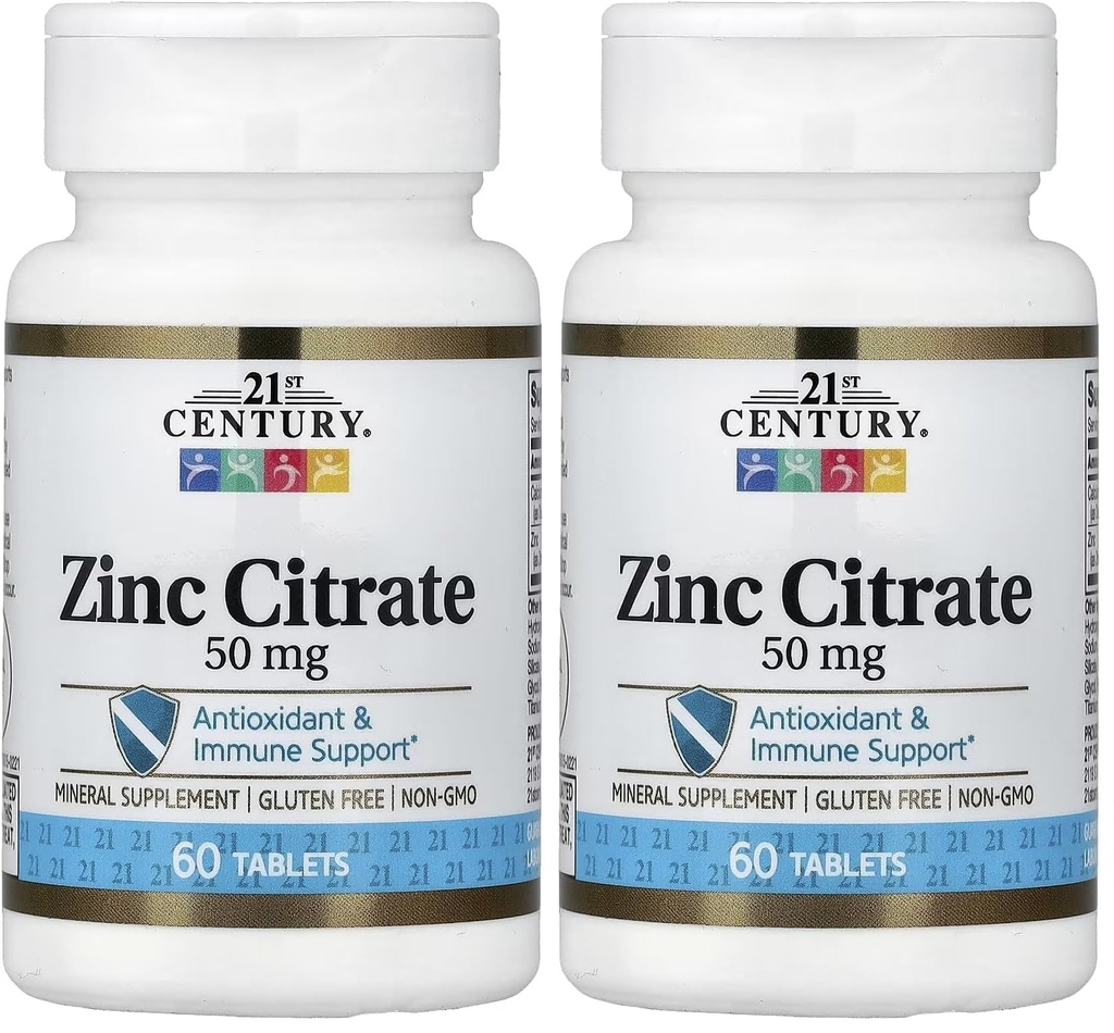 21 Century Layanan Kesehatan Zinc Citrate Tablet 50mg, 60 Cacah (Paket 2)