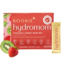 Boobie Hydromour Superfood Electrolite Drink Mix, Strawberry Kiwi 124; Menyegarkan Energi & Hydration Boost for Mamas 124; On- TheGo & Travel Esentials for Pregnancy, Lactation, & Beyond, 15 Packets