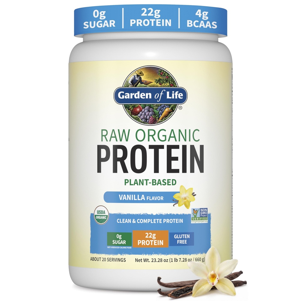 Taman Powder Hidup Protein, Powder Protein Vegan, BCAA, Enzymes Progestif & Digetical, Gluten & Laktosa Bebas, Vanilla, 1.5 LB