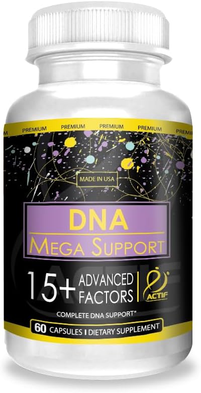 DNA ACTIF Mega Dukungan dengan 15 + Factors Lanjutan - Non- GMO, Fast- Acting, Dibuat di AS, 60 Count