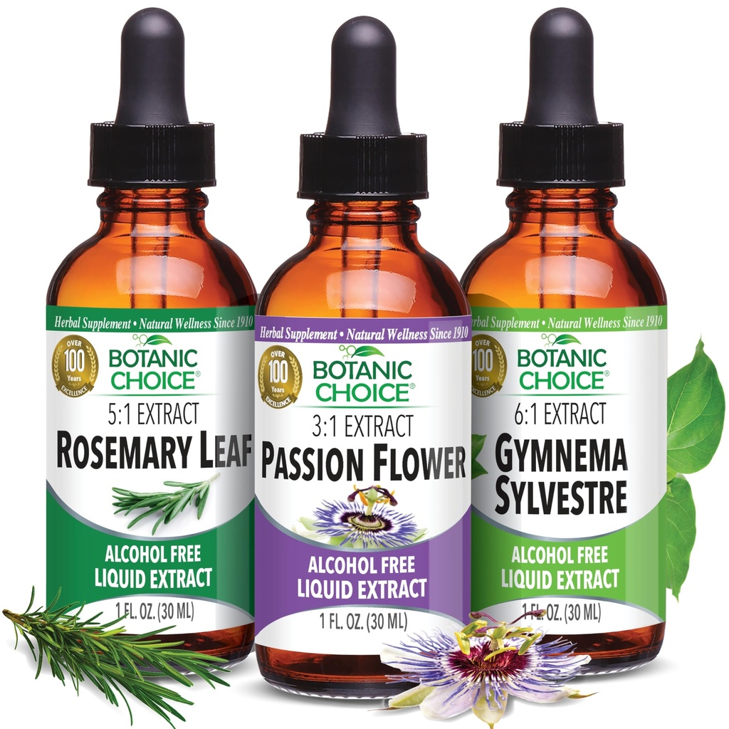Bunga Passion Botanic Choice, Rosemary Leaf, & Gymnema Sylvestre Extracts Bundle