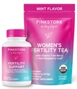 Pink Stork Fertility Bundle for Women - Conception Tea + Prenatal Vitamin Support with Inositol, Vitex, Fote & Ashwagandha - Supports Hormone balance, Cycle Health & Preceptiness