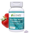 EZ Melts Dissoltable Aging Probiotic, Bifidobacterium Longum BB536 (2 Milyar CFU), Sugar- Bebas, Progres bagi Perempuan & Pria 50 +, Persediaan 2- Bulan - 1 Pack
