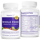 Whole Food Prenatal Vitamin (120 Kapsul) Dukungan Alam bagi Kesehatan Maternal and Fetal, Prenatal Multivitamin untuk Perempuan dengan Choline, B Vitamin dan More, Vegan, Tanpa Soy, Gluten atau Dairy
