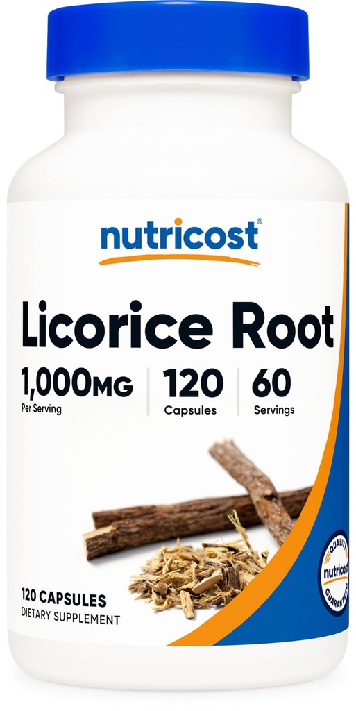 Licorice Root 500mg, 120 Capsules - Non- GMO, Gluten Free