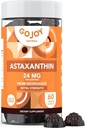 GOJOY NATURALS Astaxanthin Gummies 24mg - Potency Antioksidant Tinggi Tambahan - Skin, Eye & Imune Wellness Dukungan - Vegan, Sugar- Free, Non-GMO, Gluten- Free, Soy- Free - 60 Gummies
