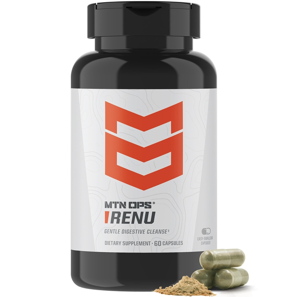 MTN OPS Renu untuk Cleanse Digetical Lembut, Powder Psyllium Husk untuk Kesehatan Digetical & Metabolism Booster, 60 Capsules, 30 Pelayan