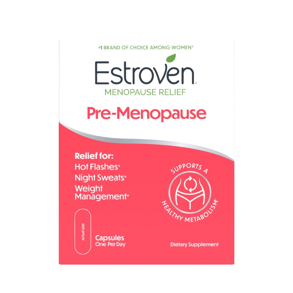 Estroven Preopause Relief, 30 Ct., Clinically Proven Ingregents, Provides Menopause Relief plus Night Sweets & Hot Flash Relief, Drug-Free atau Estrogen Free