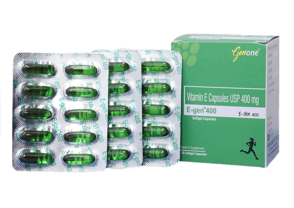 Genone E-Gen 400 Vitamin E Capsule untuk Glowing Face, Skin and Hair Nutrition (30 Kapsul)