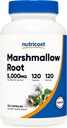 Nutricost Marshmallow Root 5000mg Equivalen, 120 Vegetarian Capsules - Gluten Free & Non-GMO - dari 500mg 10: 1 Ekstrak