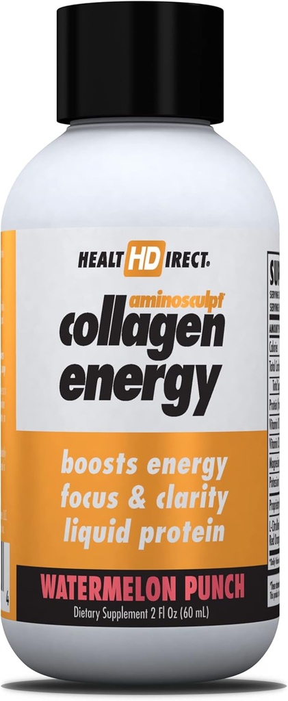 KEPALA DIRECT - AminoSculpt Energy - Liquid Collagen for Hydration, Circulation, Energy - Vitamin B12, Electrolite, L-Citrulline, Amla - Watermelon Punch - 12 Pack (Fl Oz), 12 Servis