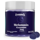 DroppelMelonatin Gummies, 5mg - Plant-Based, Vegan Melonatin 5mg for Natural Sleep Support with Chamomile Extract, 60 Count, Blueberry Flavor (Persediaan 1 Bulan)