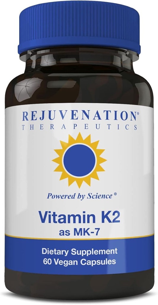 Peremajaan Therapeutics Vitamin K2 MK-7: 124; 60- Day Suply, Potency Tinggi (300mcg) Alar14; Mudah untuk Swallow Vegetarian Capsules