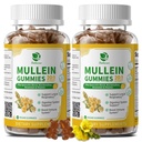 (2 Kemas) 9 dalam 1 Mumlein gummies untuk Lung Cleanse & Detox, Ekstra Kekuatan Mullein Extract w / Quercetin, Bromelain, Elderberry & Marshmallow for Respiratory, Imune & Digetical, Vegan, 120 Count