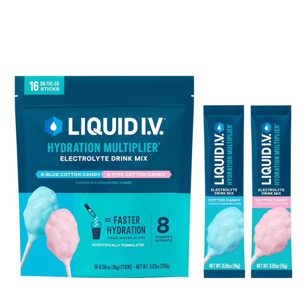 I.V. £Hydration Multiplier - Cotton Candy 124; Electrolyte Powder Drink Mix 124; 1 Pack (16 Servis)
