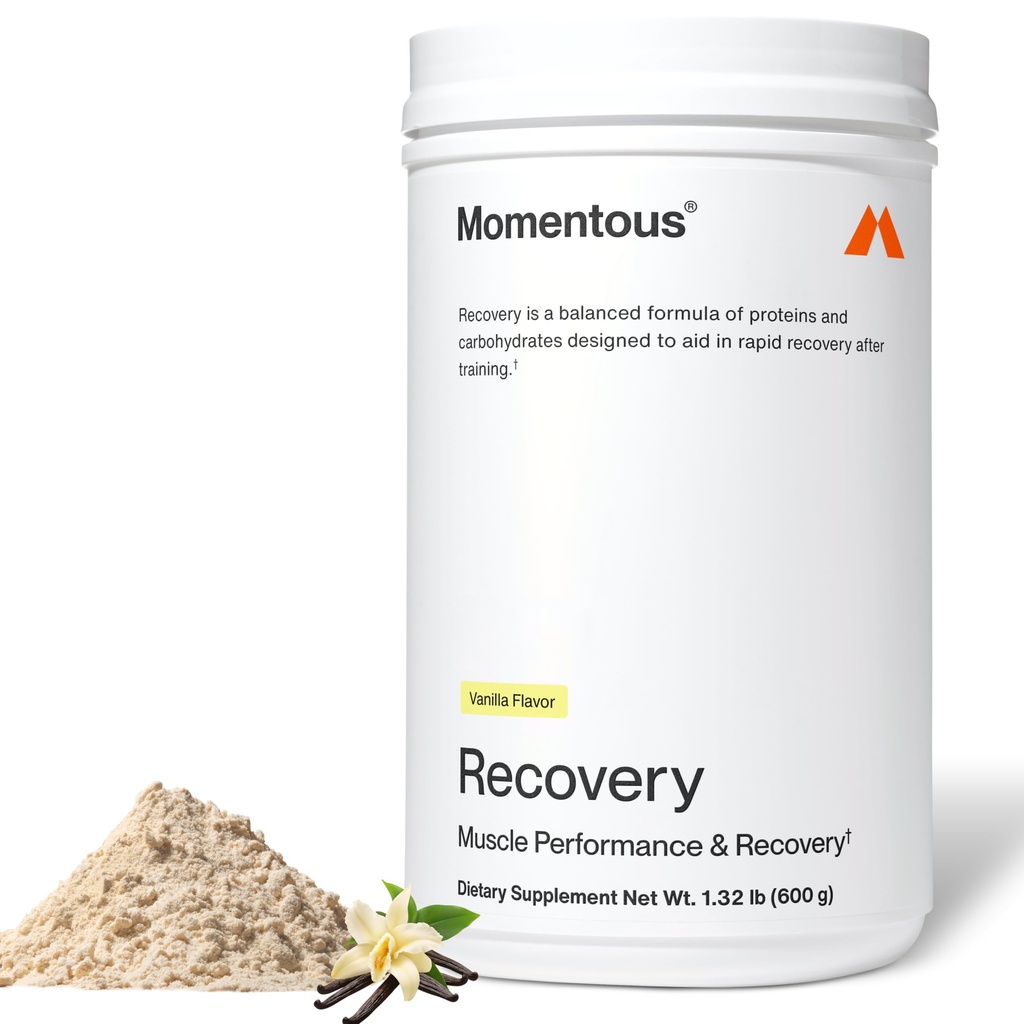 Momentous Recovery Grass- Fed Whey Protein Powder - 20 g Postout-Whout Isolate Protein - NSF Disahkan untuk Sport-Free - Gluten- 15 Pelayan - Vanilla - Paket May Wary