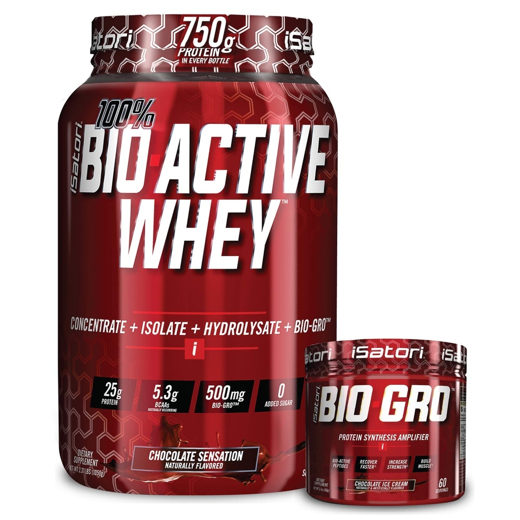 iSatori Bio- GRO Chocolate Ice Cream (60 Servings) & Bio- Active Whey Protein Powder Chocolate Sensation (30 Servis)