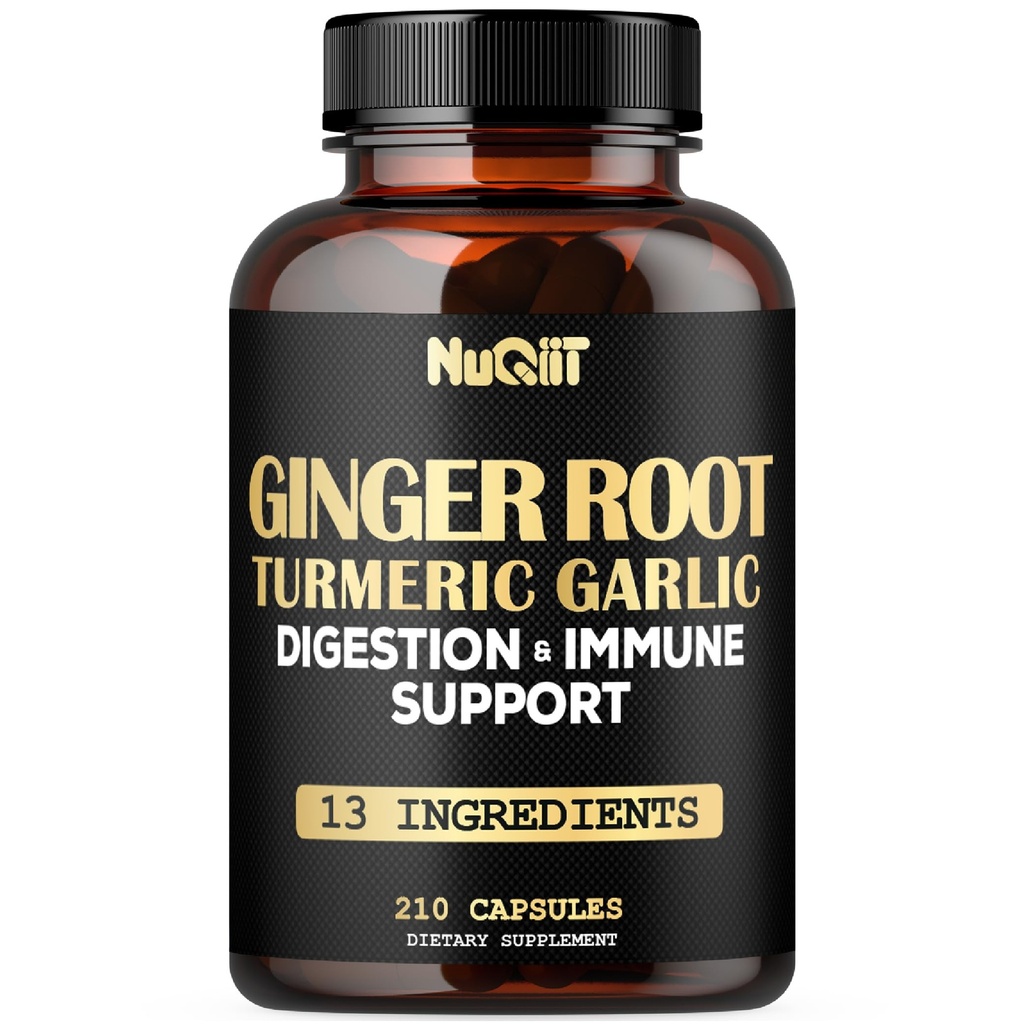 Jahe Suplemen Capsules dengan Turmeric Curcumin, Bawang Bub, Berberine HCI, Echinacea - 210 Capsules