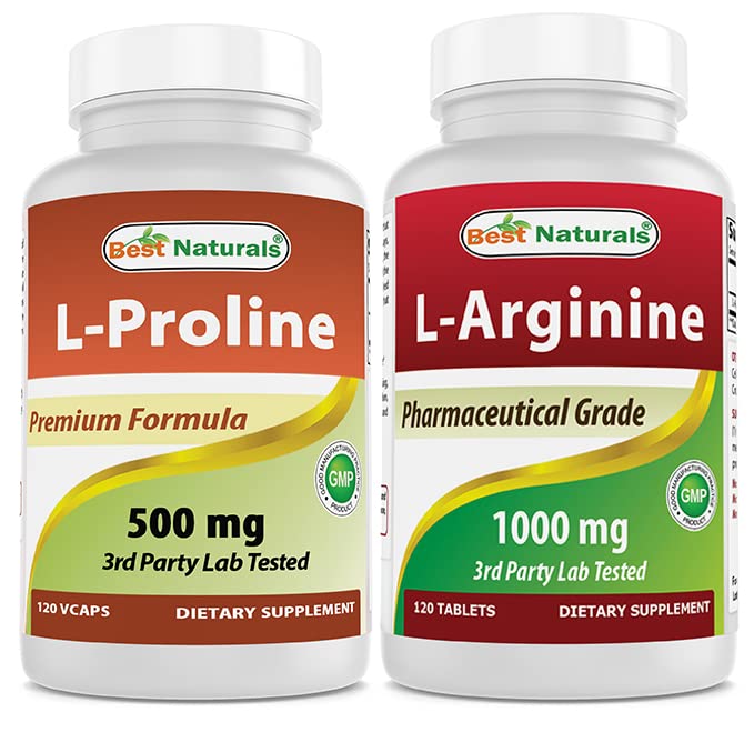 Terbaik L-proline 500 mg & L- Arginine 1000 mg