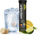 UNBROKEN 9EAA / BCAA Recovery Tablet (60% FREEE-FORM / 40% Di- & Peptides), Amino Accids Suppplemen Pemulihan Lebih Cepat & Kurangi Soreness Otot, Post & Pre- Kerja Keluar untuk Pria & Perempuan, 10 Ser., Lemon Lime