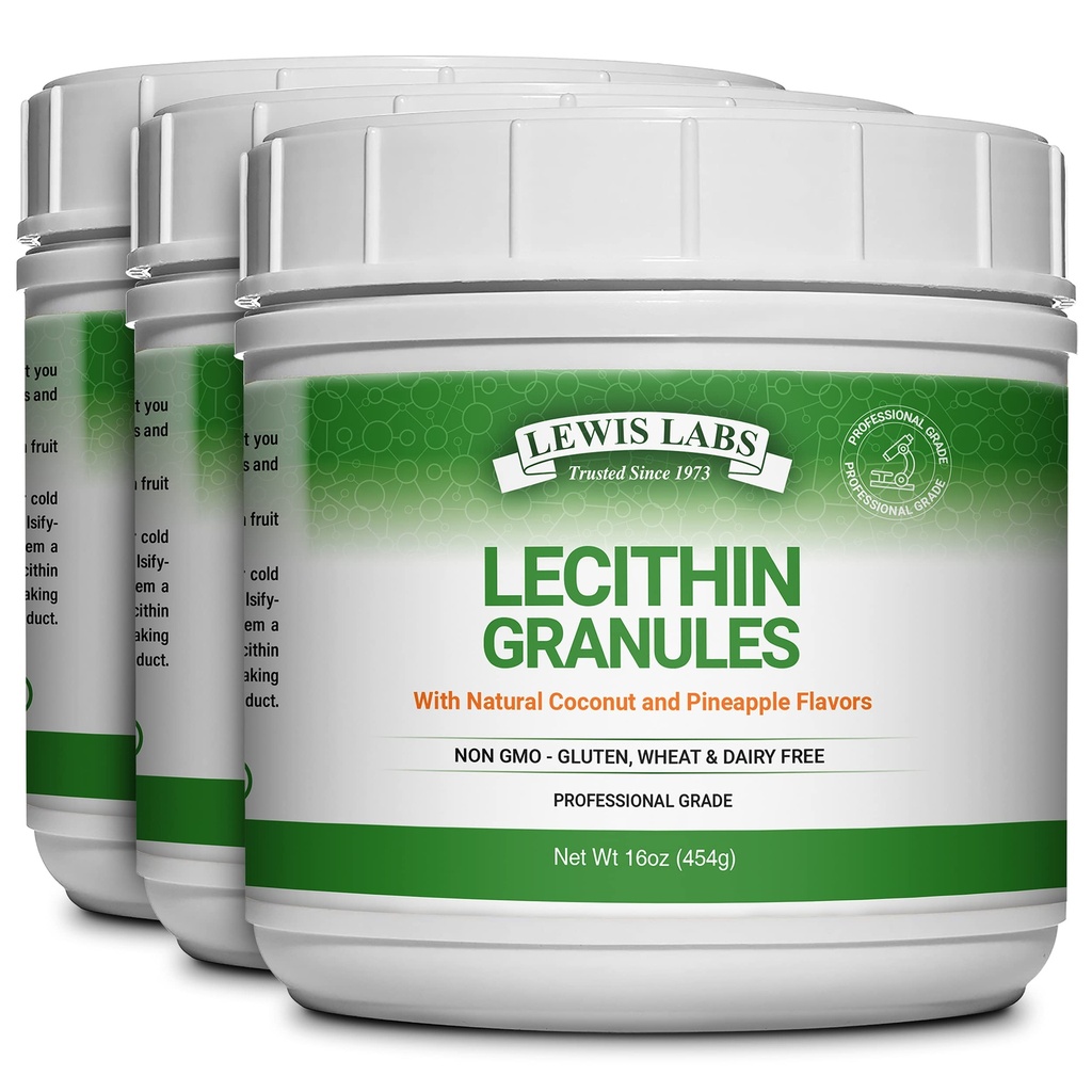 Leceshin Granules Supplemen 124; Natural Soy Lecithin Powder adalah Sumber Excellent Choxhatidyl Chooline 124; Lactation Dukungan, Imune Fungsi & Dukung Kesehatan Otak, 16 oz