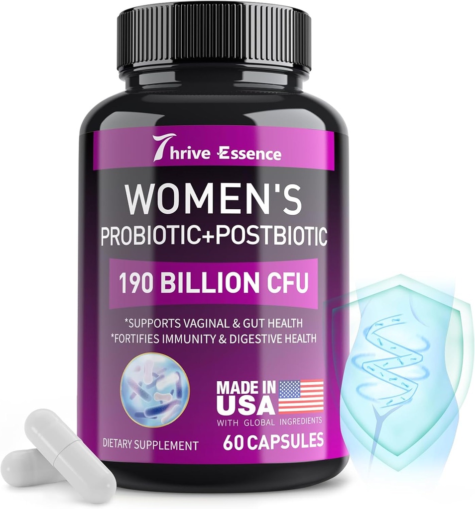 Prosesi bagi Perempuan 190 Milyar CFU - 10 Strains & Postbile- untuk Wowen- Ammune, Digetical, Gut, Vaginal & Urinary Kesehatan, PH Basirance - Pendukung Konstilasi Occasional, Gas & Bloating, 60 Capsule