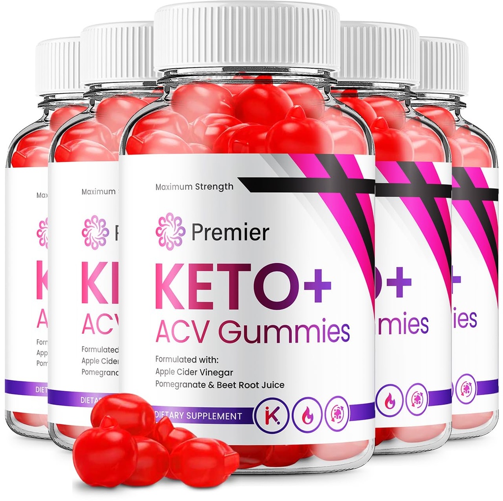 (5 Paket) Premier Keto ACV Gummies - Revisi Diet Pria Formula Premiere Keto Plus ACV Gummies Apple Cider Pinegar Premier ACV