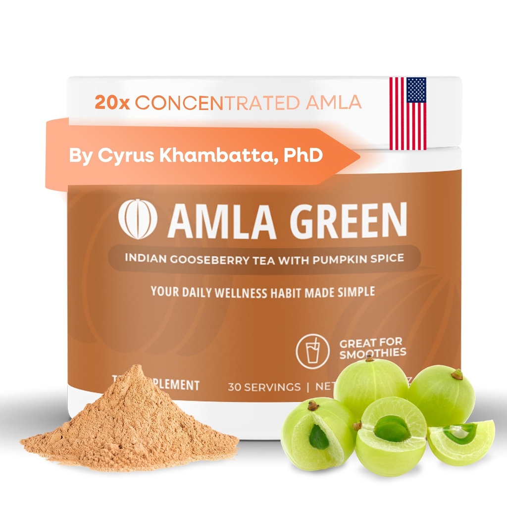 Amla Powder Superfood Supfood Suplement with Labu Spice, 20x Ultra concendered Amla, Made Cinnamon, Ginger, Nutmeg, Cloves, Allspice, Cardamom, Indian Goseberry, Pumpkin Spice, 30 Servings