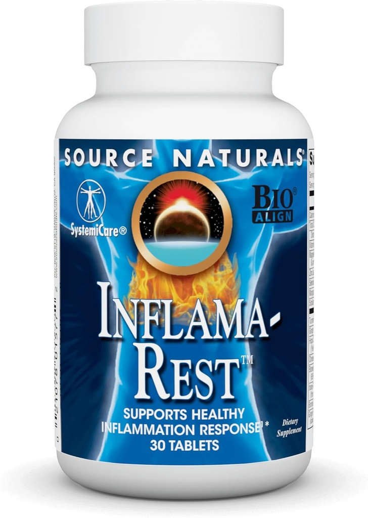 Sumber Inflama- Istirahat - Herbal & Mineral Blend dengan Turmeric, Boswellia, Ginger, Quercetin Maksimum Stress Relief & Relaxation - 30 Tablet