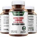 Vegan Lab Apple Ciegar Capsules with The Mother- 180 Vegan Capsules, 1600MG Per Servi- 100% Natural ACV Pilles - Support Healthy Ditrable, Keto, Weight Management, Detox, and Immune System