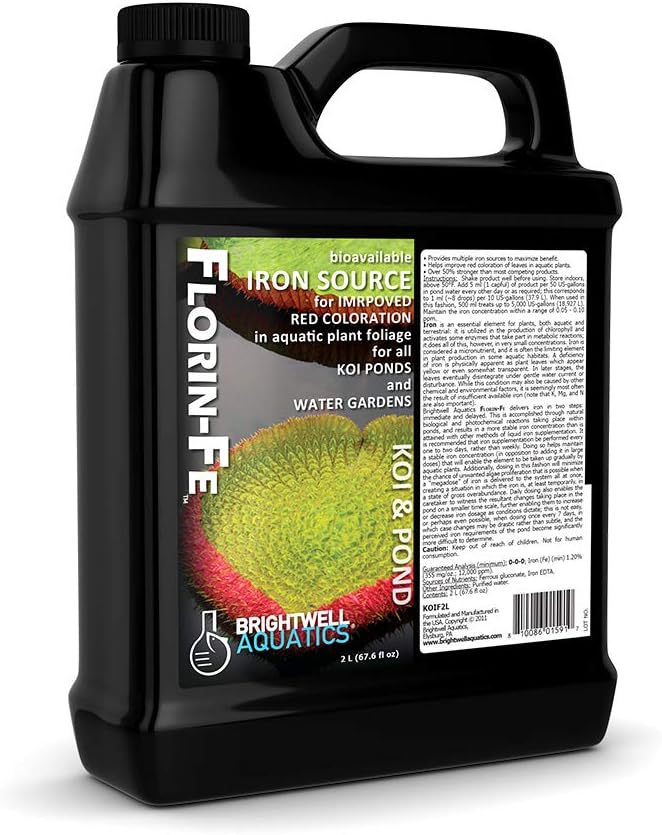 Brightwell Aquatics Florin Fe - Iron Suplemen untuk Warna Merah dan Hijau Tanaman Potal Aquatic, 2 Liter