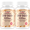 Suplemen DIM Lipomal SGS - Suplemen Hormone bagi Suplemen Perempuan & Pria, Estrogen Berisi Sulforaphane Glukosinolasi, Vitamin E, Pocate Buah - Dukung Detox dan Antioksidant (2 Pack)