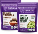 Sidhayu Organik Triphala Powder - 12 oz & Organic Amla Herbal Powder - 12 oz