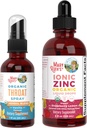 MaryRuth Organics Throat Spray (Vanilla) & Zinc Drops (Strawberry Lemon) 12.4; USDA Organik Project Clean Label Verified £124; Vitamin for Throat Relief, Imunity & Overall Health 124; Vegan, Non-GMO