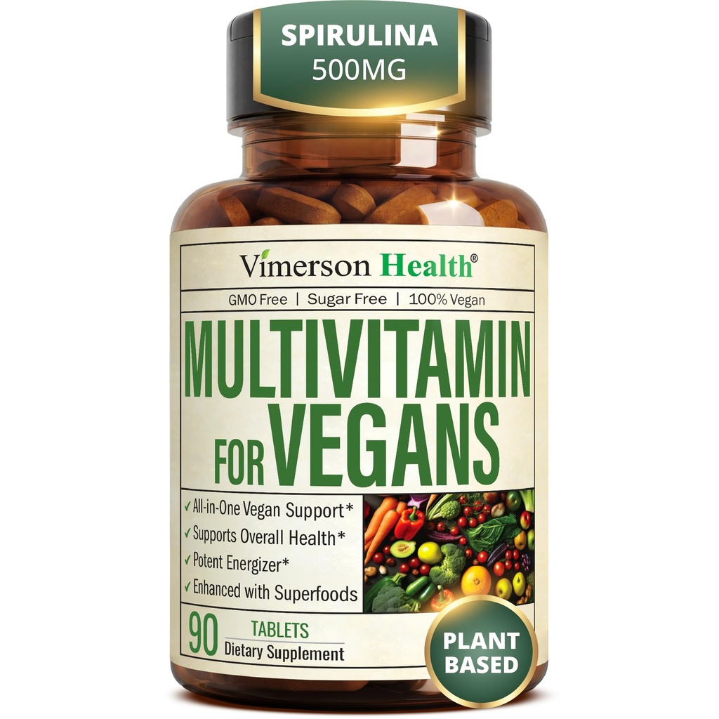 Vegan Multivitamin for Women & Men - Estivenia Multivitamin & Multimineral 90 Tablet dengan Vitamin B12, A, D, C, Zinc, Magnesium & More for Total Body Wellness - 23 Key Nutrients & Vitamin