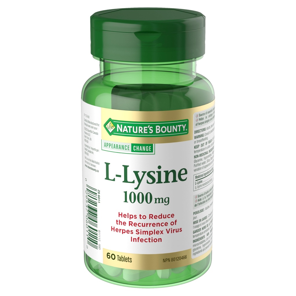 Nature 's Bounty Llysine - 1000 mg - 60 tablet