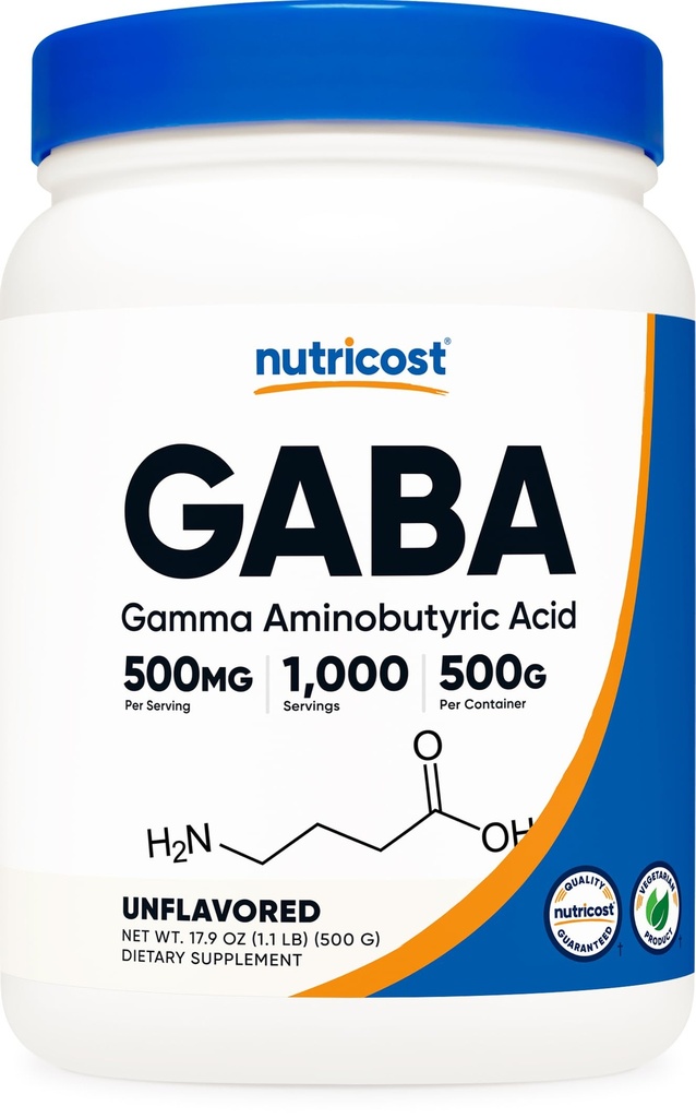 Nutricost Pure GABA 500G Powder (Asam Gamma Aminobutyric) (500 Grams / 1.1 pound)