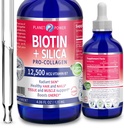 Vegan Cair BIOTIN dengan Silica Pro- Collagen 12.500mcg. Energi Boost. Untuk Men and Women, fokus pada Formula. Cherry Flavor Alam. 4oz
