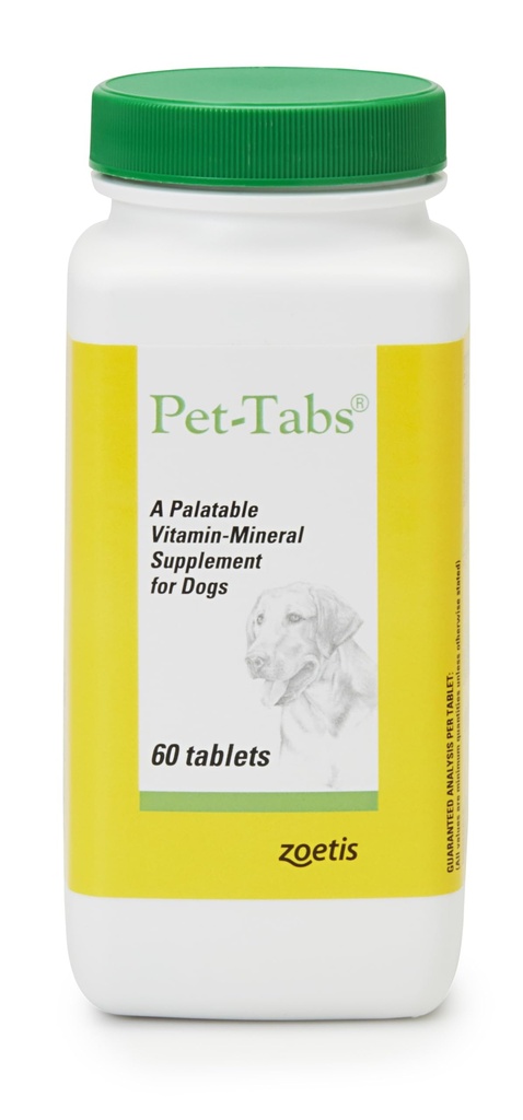 Pet- Tab Multivitamin dan Mineral Tambahan untuk Dogs, Tablet Chewable, 60 Count Bottle
